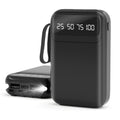 10000Mah Power Bank Portable Charger with Cables, USB Battery Pack Compatible for Iphone & Android Cell Phones, Black